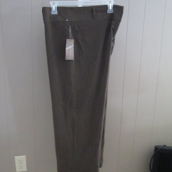 JENNE MAAG Brown Flat Front Wide Waist Stretch Dress Pants/Slacks size 16 NWT - Picture 6 of 9
